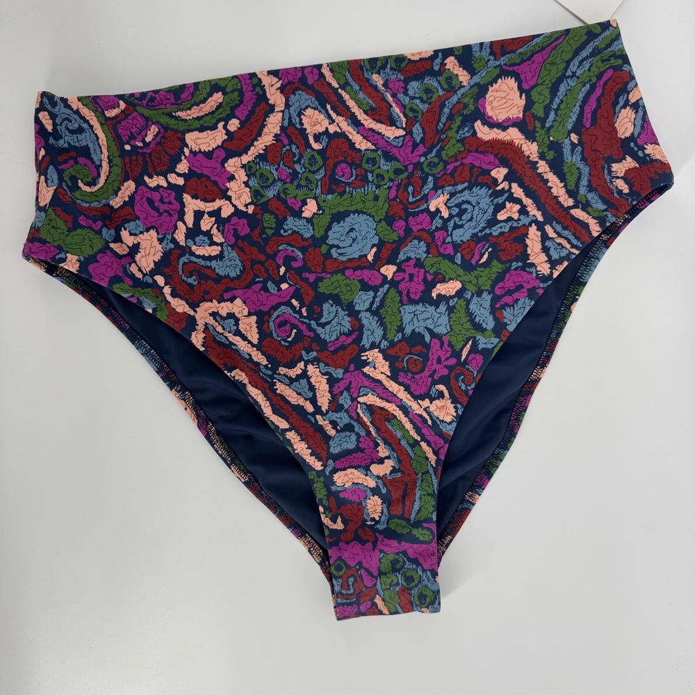 NWT Cleobella Mae corozal Multicolor One-Shoulder Bikini set szL - Picture 4 of 10